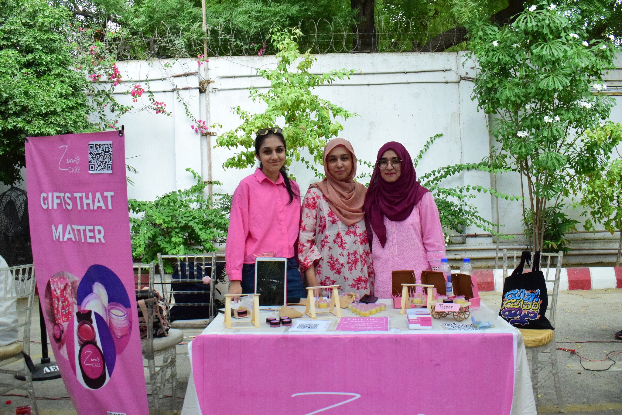 Women founders presenting personal care and gift products